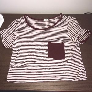 cropped striped tee